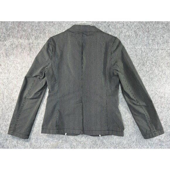 Gap Black Pinstripe Blazer Notch Collar Women Size 6 Academia Career Business - Picture 5 of 9